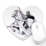 templar on rearing horse Mousepad (Heart)