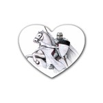 templar on rearing horse Rubber Heart Coaster (4 pack)