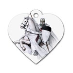 templar on rearing horse Dog Tag Heart (Two Sides)