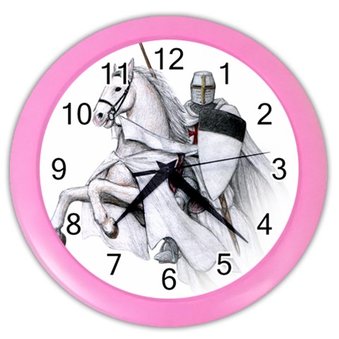 templar on rearing horse Color Wall Clock from Custom Dropshipper Front