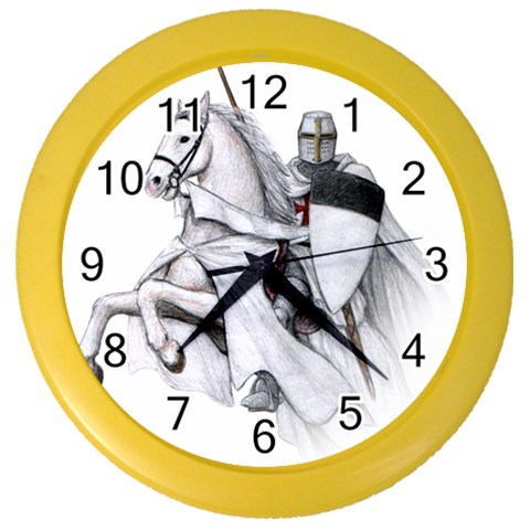 templar on rearing horse Color Wall Clock from Custom Dropshipper Front