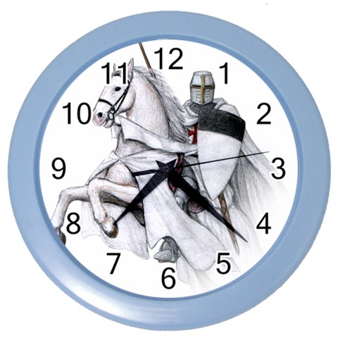templar on rearing horse Color Wall Clock from Custom Dropshipper Front