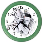 templar on rearing horse Color Wall Clock