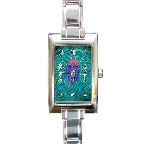 Big Green Bug  Rectangular Italian Charm Watch from Custom Dropshipper Front
