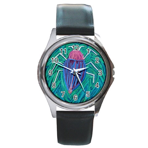 Big Green Bug  Round Metal Watch from Custom Dropshipper Front