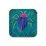 Big Green Bug  Rubber Square Coaster (4 pack)