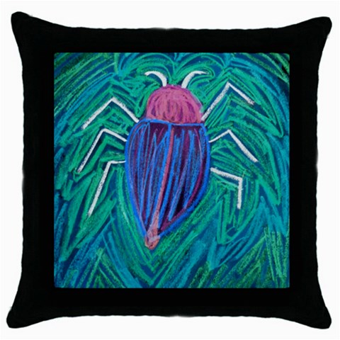 Big Green Bug  Throw Pillow Case (Black) from Custom Dropshipper Front