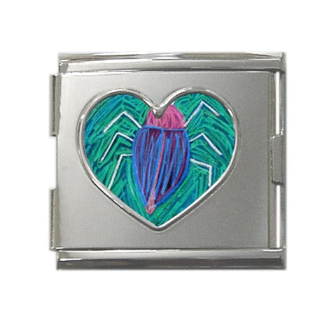Big Green Bug  Mega Link Heart Italian Charm (18mm) from Custom Dropshipper Front