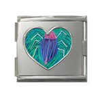 Big Green Bug  Mega Link Heart Italian Charm (18mm)