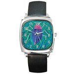 Big Green Bug  Square Metal Watch