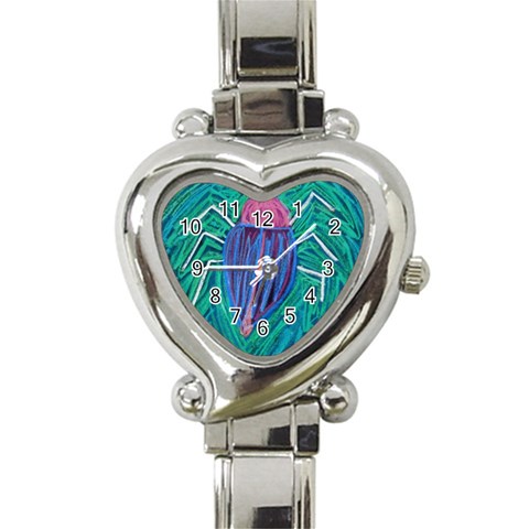 Big Green Bug  Heart Italian Charm Watch from Custom Dropshipper Front
