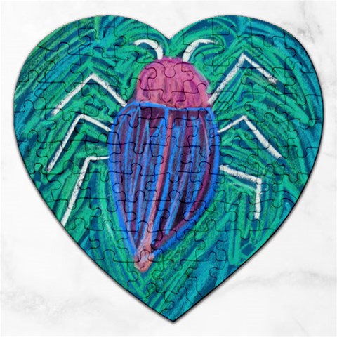 Big Green Bug  Jigsaw Puzzle (Heart) from Custom Dropshipper Front