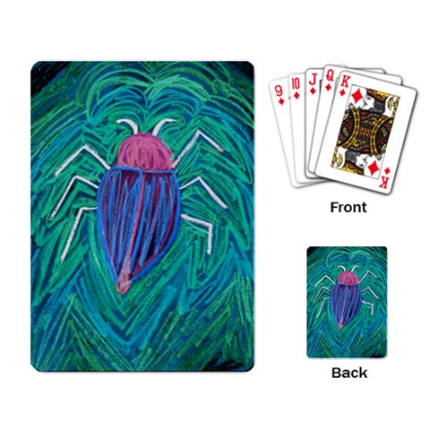 Big Green Bug  Playing Cards Single Design from Custom Dropshipper Back
