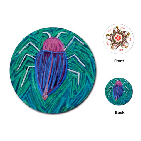Big Green Bug  Playing Cards (Round) from Custom Dropshipper Front