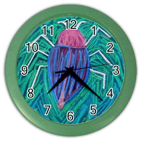 Big Green Bug  Color Wall Clock from Custom Dropshipper Front