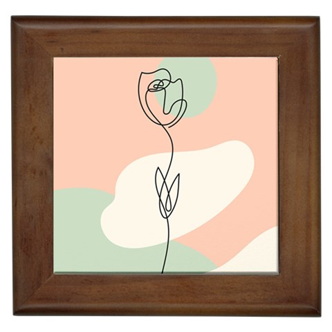one line drawing Framed Ceramic Tile from Custom Dropshipper Front
