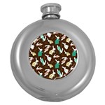 Easter rabbit pattern Round Hip Flask (5 oz)