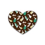 Easter rabbit pattern Heart Coaster (4 pack) 