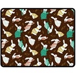 Easter rabbit pattern Double Sided Fleece Blanket (Medium) 