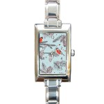 Christmas birds Rectangle Italian Charm Watch