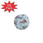 Christmas birds 1  Mini Magnets (100 pack) 