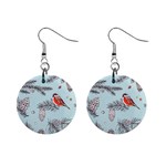 Christmas birds Mini Button Earrings