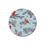 Christmas birds Rubber Coaster (Round)