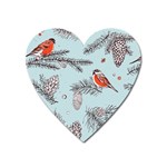 Christmas birds Heart Magnet