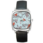 Christmas birds Square Metal Watch