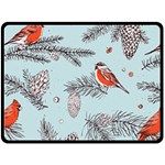 Christmas birds Fleece Blanket (Large) 