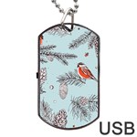 Christmas birds Dog Tag USB Flash (One Side)