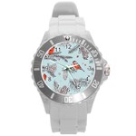 Christmas birds Round Plastic Sport Watch (L)