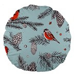 Christmas birds Large 18  Premium Round Cushions