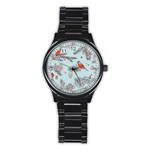 Christmas birds Stainless Steel Round Watch