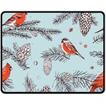 Christmas birds Double Sided Fleece Blanket (Medium) 