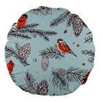 Christmas birds Large 18  Premium Flano Round Cushions