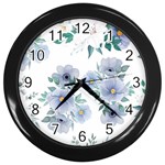 Floral pattern Wall Clock (Black)