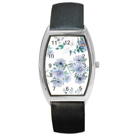 Floral pattern Barrel Style Metal Watch from Custom Dropshipper Front