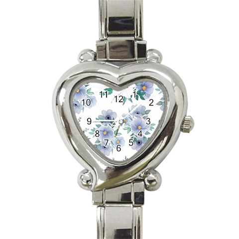 Floral pattern Heart Italian Charm Watch from Custom Dropshipper Front