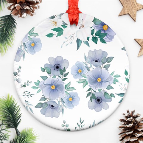 Floral pattern Round Ornament (Two Sides) from Custom Dropshipper Front