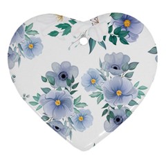 Floral pattern Heart Ornament (Two Sides) from Custom Dropshipper Back
