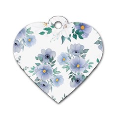 Floral pattern Dog Tag Heart (Two Sides) from Custom Dropshipper Back