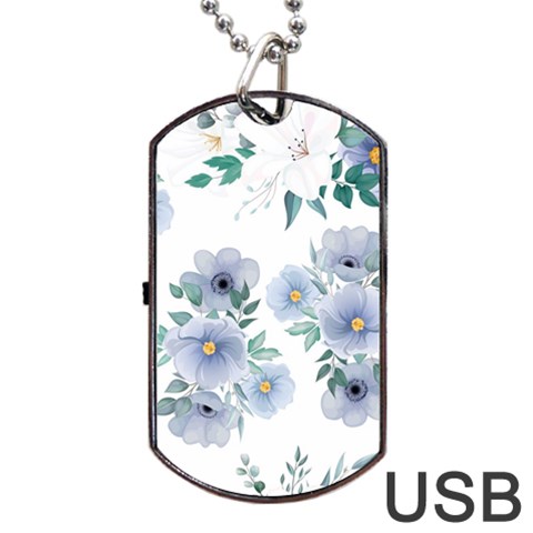 Floral pattern Dog Tag USB Flash (Two Sides) from Custom Dropshipper Front
