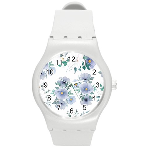 Floral pattern Round Plastic Sport Watch (M) from Custom Dropshipper Front