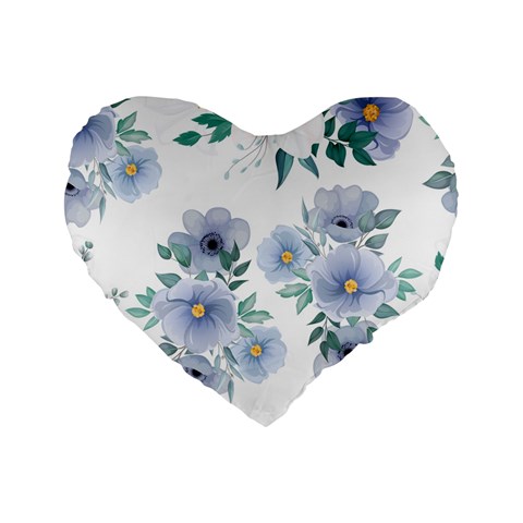Floral pattern Standard 16  Premium Heart Shape Cushions from Custom Dropshipper Front