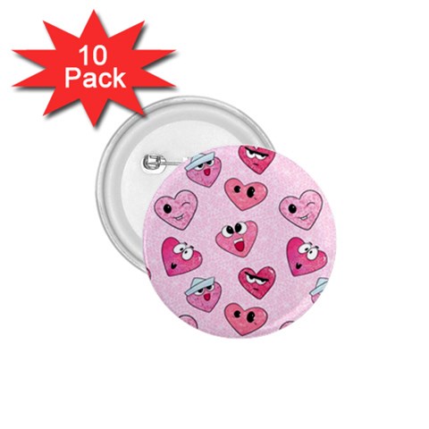 Emoji Heart 1.75  Buttons (10 pack) from Custom Dropshipper Front