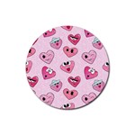 Emoji Heart Rubber Round Coaster (4 pack)