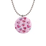 Emoji Heart 1  Button Necklace