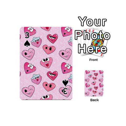 Emoji Heart Playing Cards 54 Designs (Mini) from Custom Dropshipper Front - Spade3