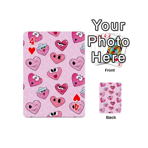 Emoji Heart Playing Cards 54 Designs (Mini) from Custom Dropshipper Front - Heart4